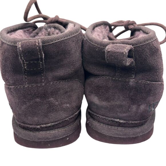 UGG Mens 6 Brown Neumel Fur Lined Suede Lace Up Casual Boot Shoes - Picture 3 of 9